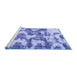 Sideview of Machine Washable Abstract Blue Modern Rug, wshabs931blu