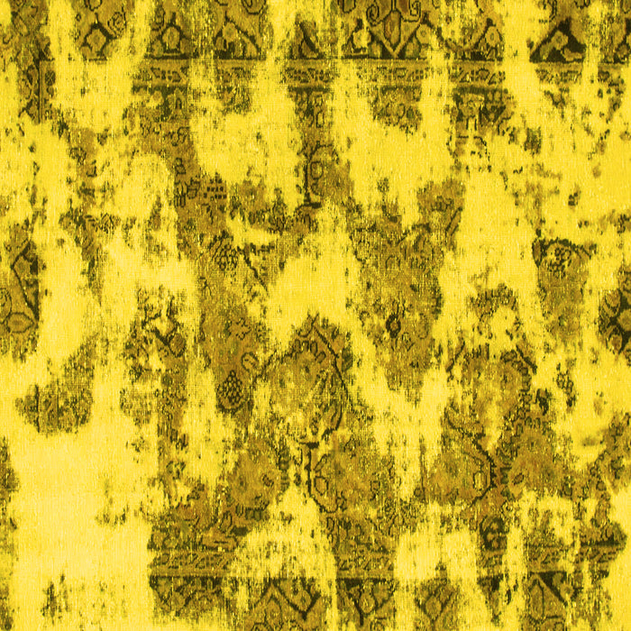 Square Machine Washable Abstract Yellow Modern Rug, wshabs931yw