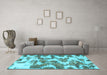 Machine Washable Abstract Light Blue Modern Rug in a Living Room, wshabs931lblu