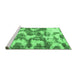 Sideview of Machine Washable Abstract Emerald Green Modern Area Rugs, wshabs931emgrn