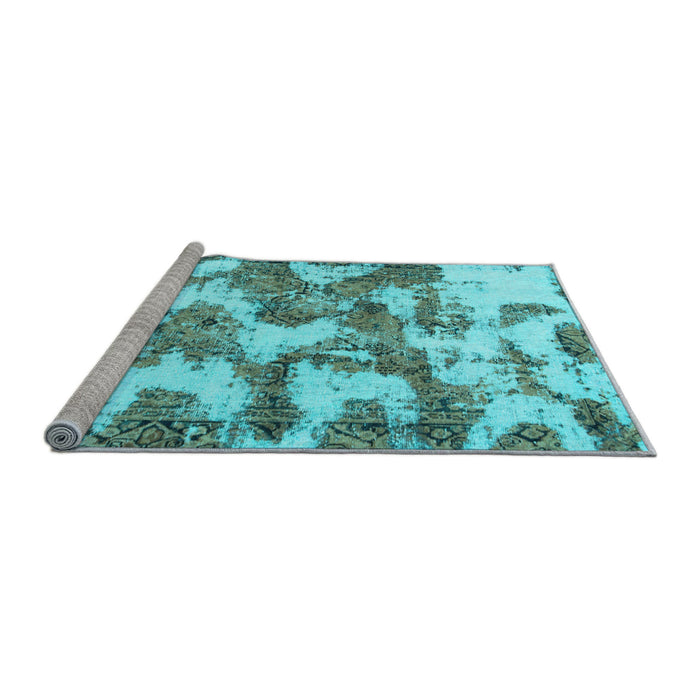 Sideview of Machine Washable Abstract Light Blue Modern Rug, wshabs931lblu