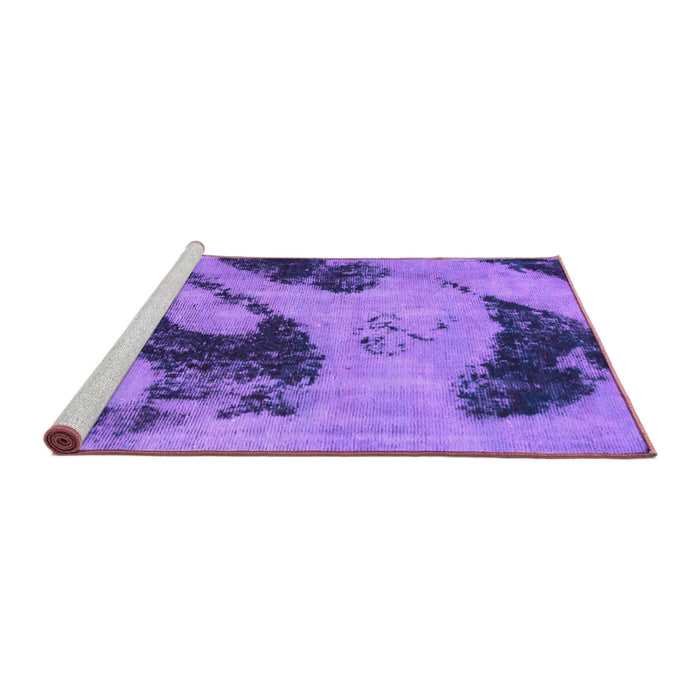 Sideview of Machine Washable Abstract Purple Modern Area Rugs, wshabs932pur