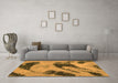 Machine Washable Abstract Orange Modern Area Rugs in a Living Room, wshabs932org