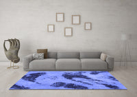 Machine Washable Abstract Blue Modern Rug, wshabs932blu