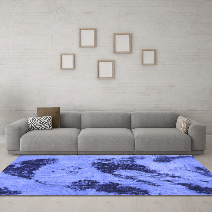 Machine Washable Abstract Blue Modern Rug in a Living Room, wshabs932blu