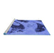 Sideview of Machine Washable Abstract Blue Modern Rug, wshabs932blu