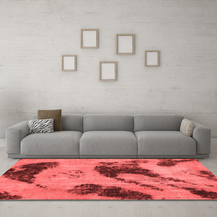 Modern Red Washable Rugs