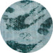 Round Machine Washable Abstract Greenish Blue Green Rug, wshabs932