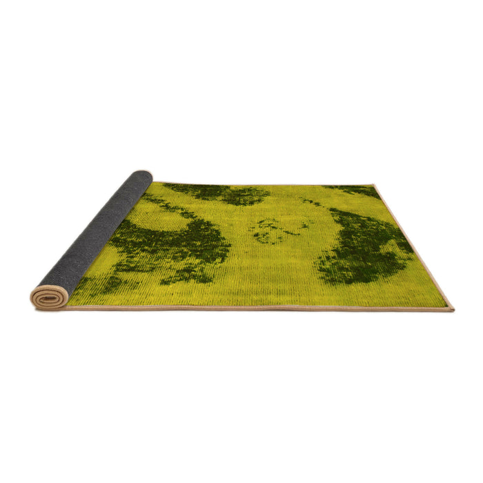 Sideview of Abstract Yellow Modern Rug, abs932yw
