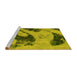 Sideview of Machine Washable Abstract Yellow Modern Rug, wshabs932yw