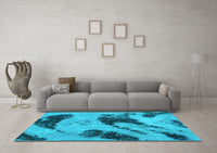 Machine Washable Abstract Light Blue Modern Rug, wshabs932lblu