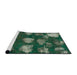 Sideview of Machine Washable Abstract Deep Teal Green Rug, wshabs933