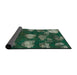 Sideview of Abstract Deep Teal Green Modern Rug, abs933