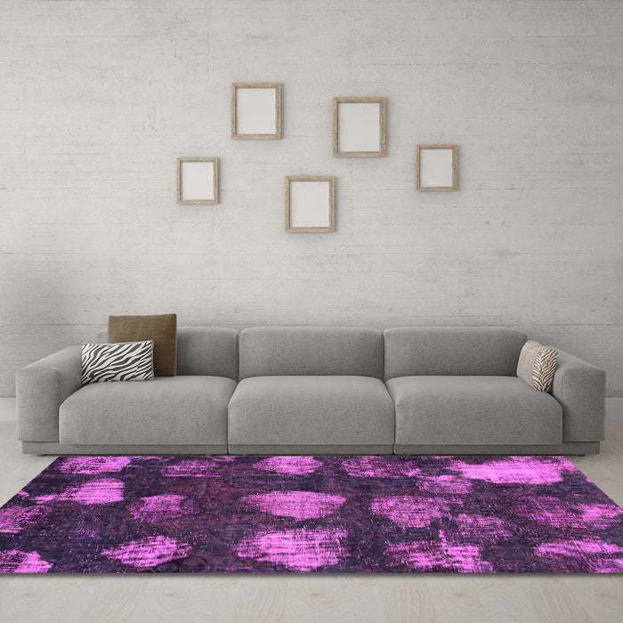 Machine Washable Abstract Pink Modern Rug in a Living Room, wshabs933pnk