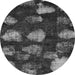 Round Abstract Gray Modern Rug, abs933gry