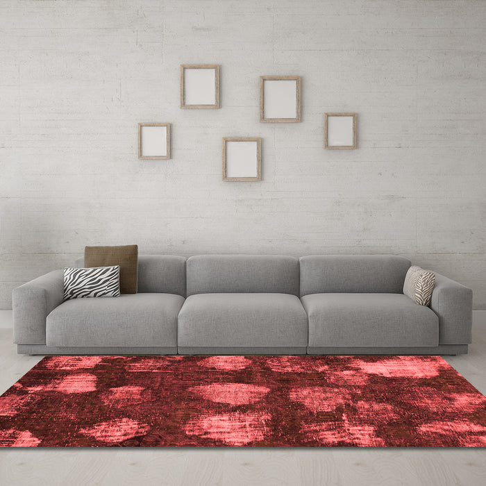 Modern Red Washable Rugs
