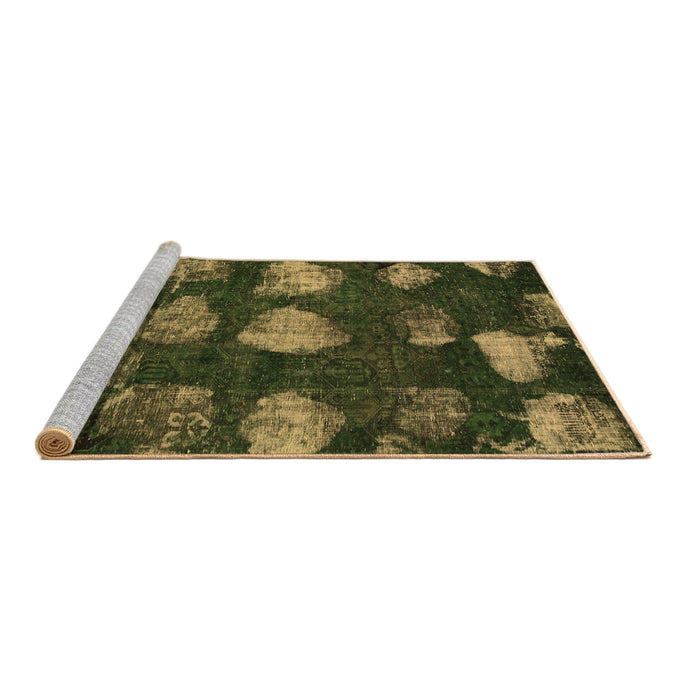Sideview of Machine Washable Abstract Brown Modern Rug, wshabs933brn
