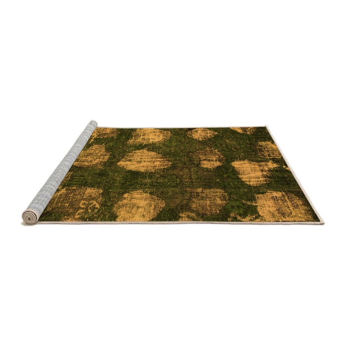 Sideview of Machine Washable Abstract Orange Modern Area Rugs, wshabs933org