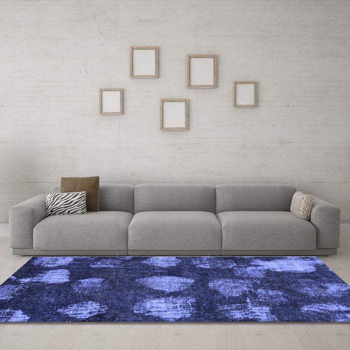 Machine Washable Abstract Blue Modern Rug in a Living Room, wshabs933blu