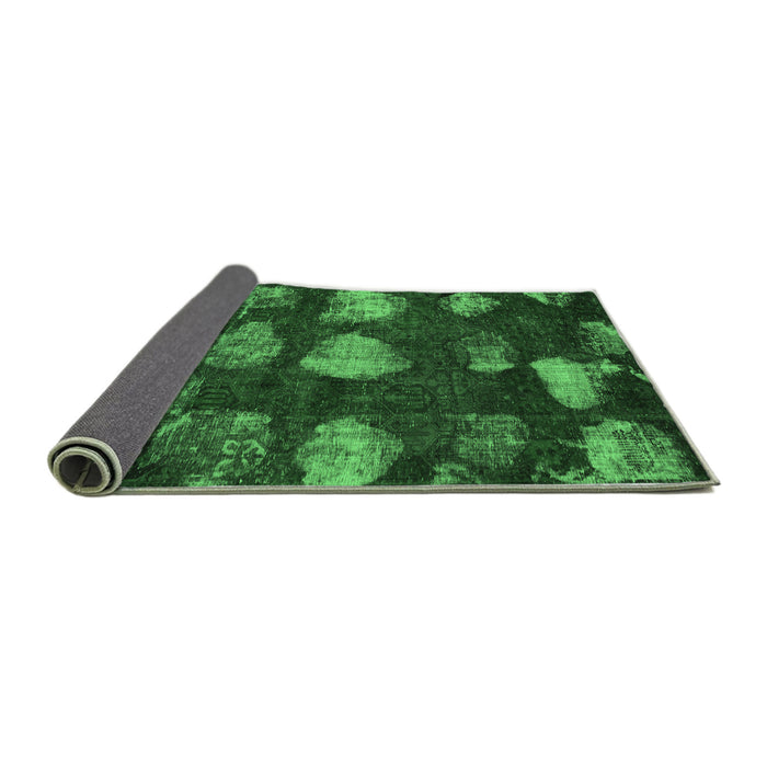 Sideview of Abstract Emerald Green Modern Rug, abs933emgrn
