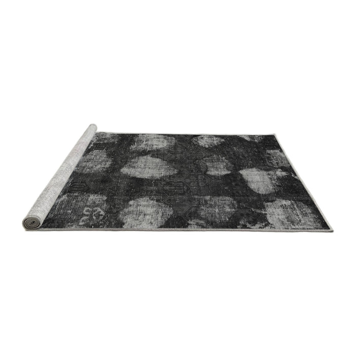 Sideview of Machine Washable Abstract Gray Modern Rug, wshabs933gry