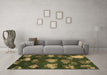 Machine Washable Abstract Brown Modern Rug in a Living Room,, wshabs933brn