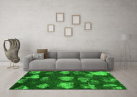 Machine Washable Abstract Green Modern Rug, wshabs933grn