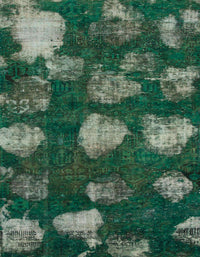 Machine Washable Abstract Deep Teal Green Rug, wshabs933