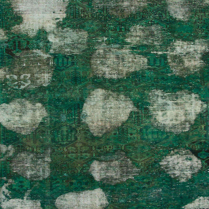Machine Washable Abstract Deep Teal Green Rug, wshabs933