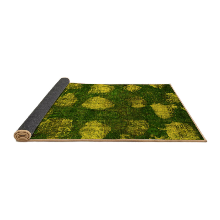 Sideview of Abstract Yellow Modern Rug, abs933yw