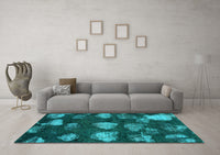 Machine Washable Abstract Light Blue Modern Rug, wshabs933lblu