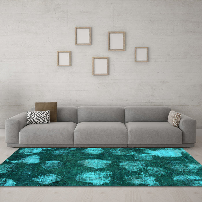 Machine Washable Abstract Light Blue Modern Rug in a Living Room, wshabs933lblu