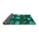 Sideview of Abstract Turquoise Modern Rug, abs933turq