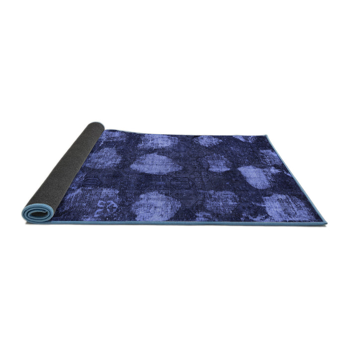 Sideview of Abstract Blue Modern Rug, abs933blu