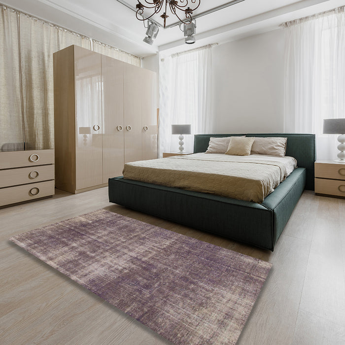 Abstract Purple Modern Rug in a Bedroom, abs934