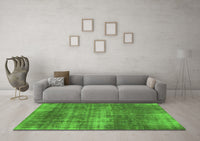 Machine Washable Abstract Green Modern Rug, wshabs934grn