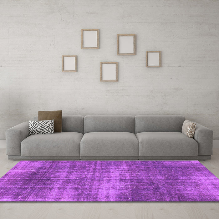 Machine Washable Abstract Purple Modern Area Rugs in a Living Room, wshabs934pur