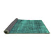 Sideview of Abstract Turquoise Modern Rug, abs934turq