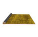 Sideview of Abstract Yellow Modern Rug, abs934yw