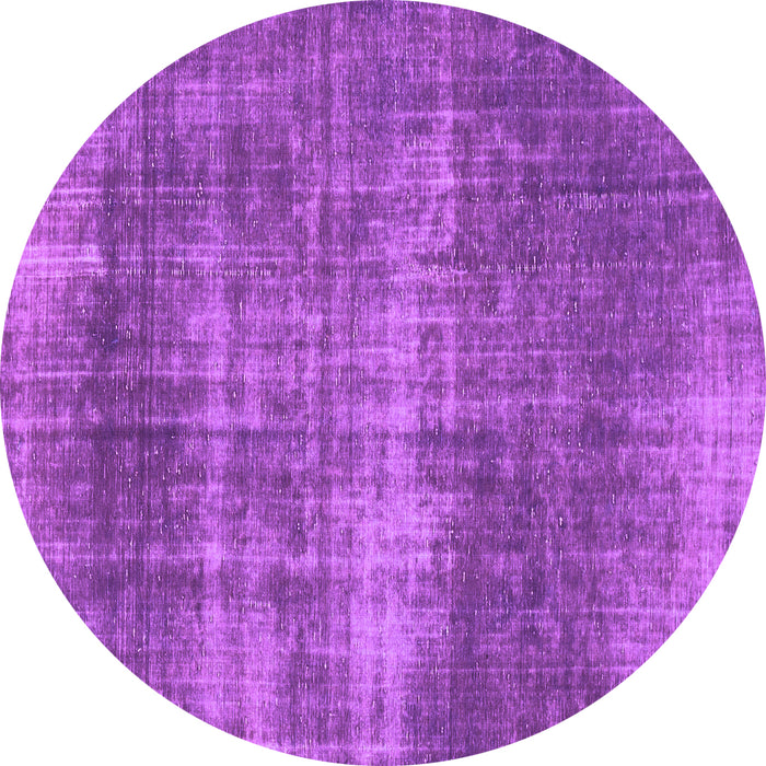 Round Abstract Purple Modern Rug, abs934pur