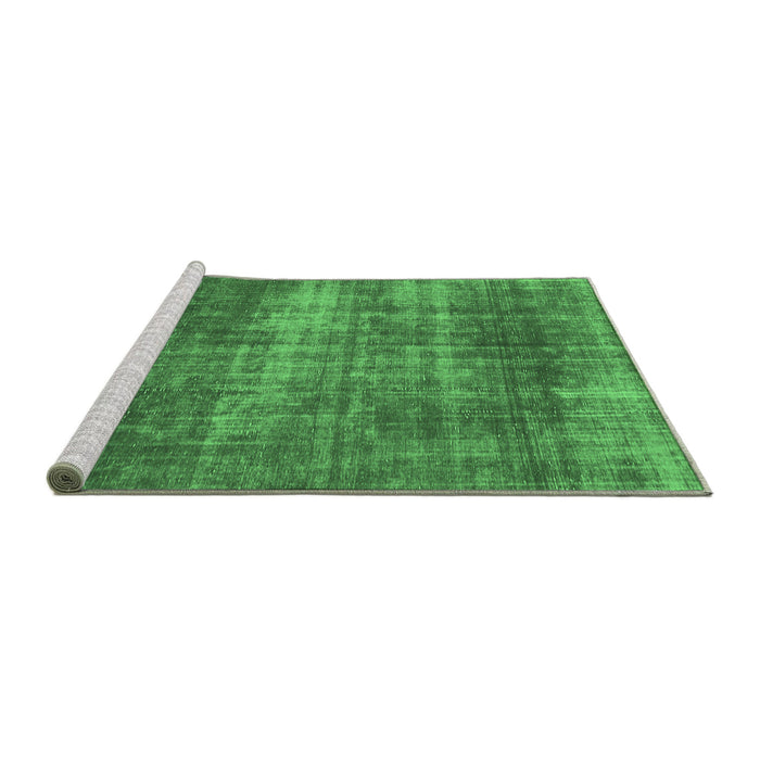 Sideview of Machine Washable Abstract Emerald Green Modern Area Rugs, wshabs934emgrn