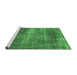 Sideview of Machine Washable Abstract Emerald Green Modern Area Rugs, wshabs934emgrn