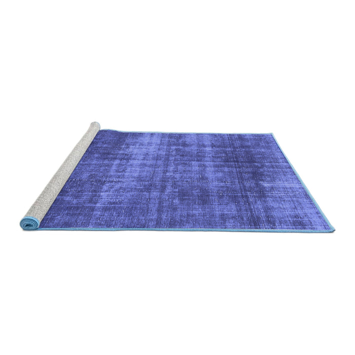 Sideview of Machine Washable Abstract Blue Modern Rug, wshabs934blu
