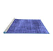 Sideview of Machine Washable Abstract Blue Modern Rug, wshabs934blu