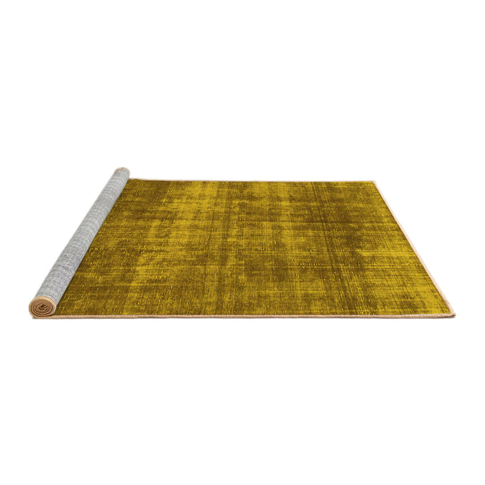 Sideview of Machine Washable Abstract Yellow Modern Rug, wshabs934yw