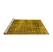 Sideview of Machine Washable Abstract Yellow Modern Rug, wshabs934yw