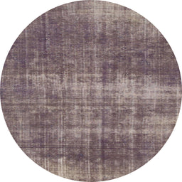 Round Machine Washable Abstract Purple Rug, wshabs934