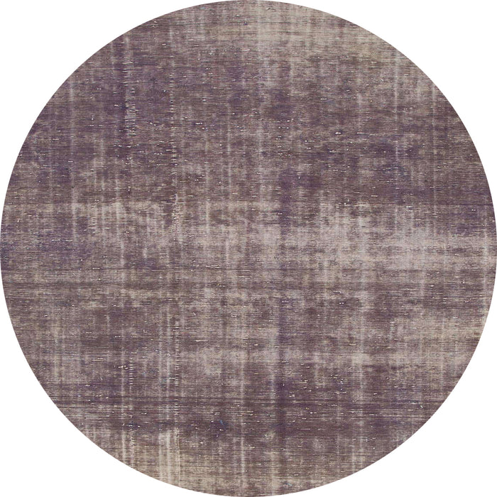 Round Machine Washable Abstract Purple Rug, wshabs934