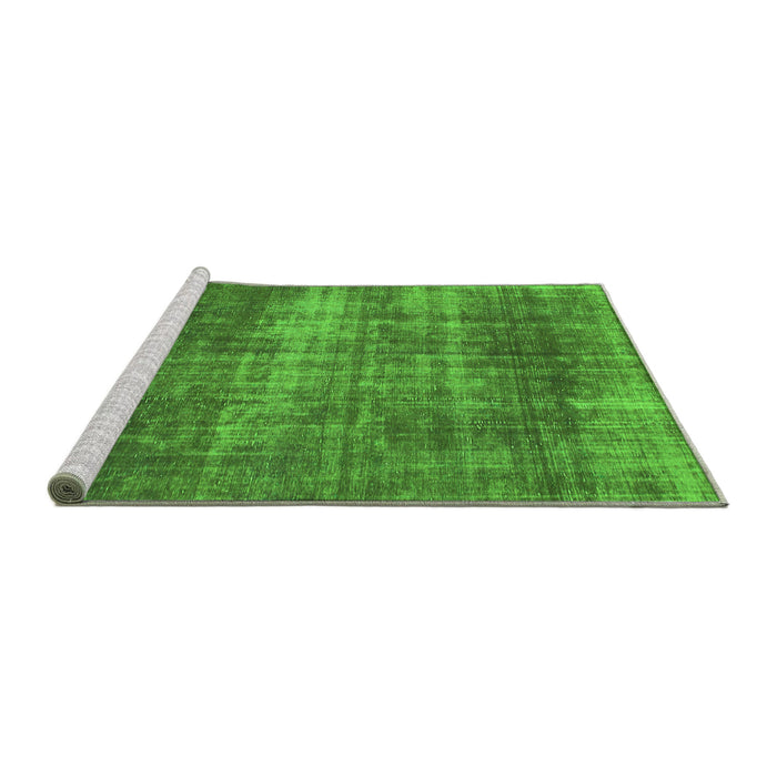 Sideview of Machine Washable Abstract Green Modern Area Rugs, wshabs934grn