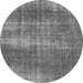 Round Abstract Gray Modern Rug, abs934gry